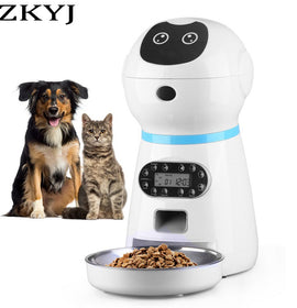 Smart Automatic Pet Feeder With Voice Record Stainless Steel Lcd