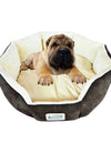 Round Oval Mocha Beige Pet Bed For Small Dogs Or Cats