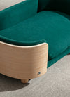 Scandinavian style Elevated Dog Bed Pet Sofa With Solid Wood legs and Bent Wood Back; Velvet Cushion; Small Size