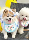 New Happy Birthday Embroidery Dog bib Pet Cat Dog bib Mouth towel