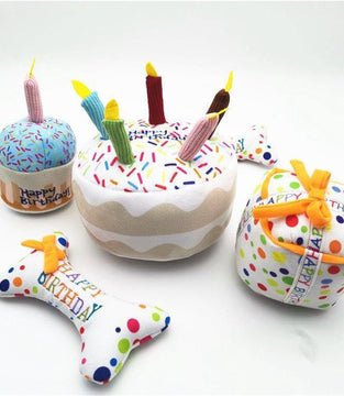 Dog plush toys; pets gnawing bones; sounding toys; teeth cleaning; fun birthday cakes; dog toys; dog gifts