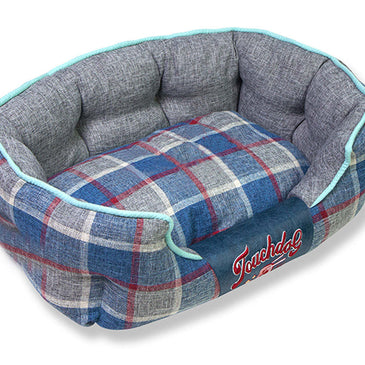 Touchdog 'Archi-Checked' Designer Plaid Oval Dog Bed