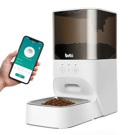 Automatic Cat Feeder, Timed Cat Feeder with APP Control, Dog Food Dispenser with Stainless Steel & Lock Lid, Up to 20 Portions 10 Meals Per Day, 30S Voice Recorder, 4L Programmable Pet Feeder