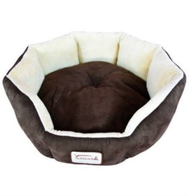 Round Oval Mocha Beige Pet Bed For Small Dogs Or Cats