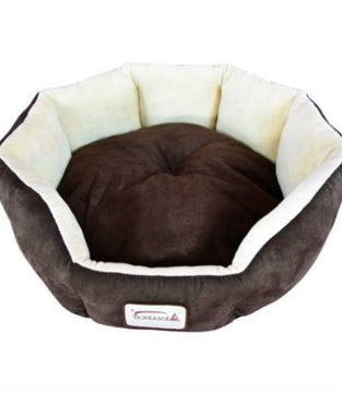 Round Oval Mocha Beige Pet Bed For Small Dogs Or Cats