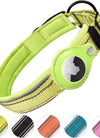 Reflective AirTag Dog Collar; ivienx Apple Air Tag Heavy Duty Dog Collar [Wide] Padded Pet Collar with AirTag Case Holder Accessories for Small Medium Large Dogs