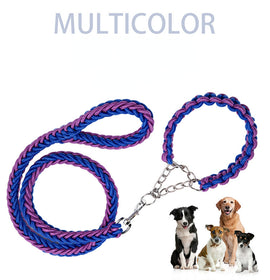 Eight-strand nylon braided dog collar leash dog chain impact blasting chain pet leash