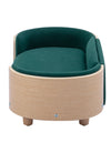 Scandinavian style Elevated Dog Bed Pet Sofa With Solid Wood legs and Bent Wood Back; Velvet Cushion; Small Size