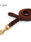 The first layer of leather dog leashes in the large dog chain demu training rope horse dog Golden Retriever dog rope