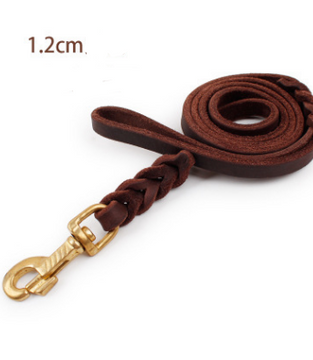 The first layer of leather dog leashes in the large dog chain demu training rope horse dog Golden Retriever dog rope