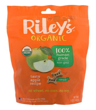 Riley's Organics Organic Dog Treats, Apple Recipe, Small - Case of 6 - 5 OZ