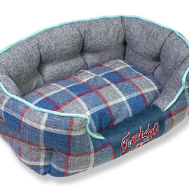 Touchdog 'Archi-Checked' Designer Plaid Oval Dog Bed