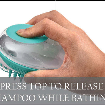 Pet Life 'Swasher' Shampoo Dispensing Massage and Bathing Brush