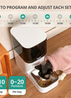 Automatic Cat Feeder, Timed Cat Feeder with APP Control, Dog Food Dispenser with Stainless Steel & Lock Lid, Up to 20 Portions 10 Meals Per Day, 30S Voice Recorder, 4L Programmable Pet Feeder