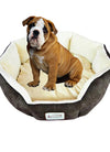 Round Oval Mocha Beige Pet Bed For Small Dogs Or Cats