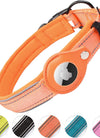 Reflective AirTag Dog Collar; ivienx Apple Air Tag Heavy Duty Dog Collar [Wide] Padded Pet Collar with AirTag Case Holder Accessories for Small Medium Large Dogs