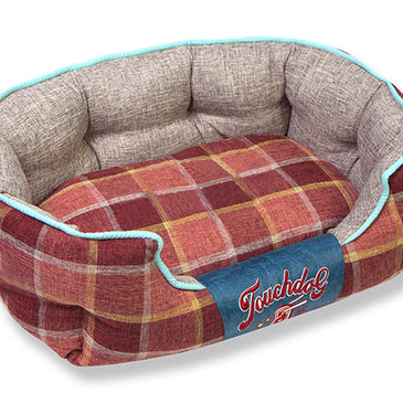 Touchdog 'Archi-Checked' Designer Plaid Oval Dog Bed