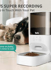 Automatic Cat Feeder, Timed Cat Feeder with APP Control, Dog Food Dispenser with Stainless Steel & Lock Lid, Up to 20 Portions 10 Meals Per Day, 30S Voice Recorder, 4L Programmable Pet Feeder