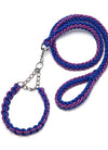Eight-strand nylon braided dog collar leash dog chain impact blasting chain pet leash