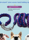 Eight-strand nylon braided dog collar leash dog chain impact blasting chain pet leash