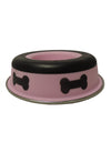 Slow Feeder Spill Proof Pet Bowl with Rubber Base and Bone Design; Pink and Black