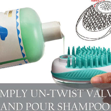 Pet Life 'Swasher' Shampoo Dispensing Massage and Bathing Brush