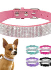 Dog Collar Crystal Glitter Rhinestone Pet Collars Zinc Alloy Buckle Collar For Small Medium Dogs Cats Chihuahua Pug Dog Collar