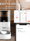 Automatic Cat Feeder, Timed Cat Feeder with APP Control, Dog Food Dispenser with Stainless Steel & Lock Lid, Up to 20 Portions 10 Meals Per Day, 30S Voice Recorder, 4L Programmable Pet Feeder