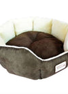 Round Oval Mocha Beige Pet Bed For Small Dogs Or Cats
