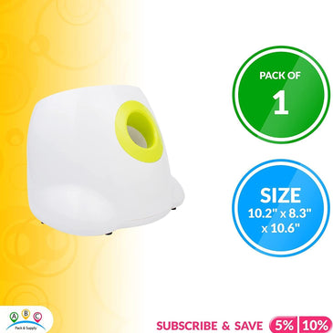 PUREVACY White Automatic Dog Ball Launcher Machine; Automatic Tennis Ball Thrower for Dogs 10.2 x 8.3 x 10.6; ABS Automatic Ball Launcher for Dogs; Pet Ball Launcher with 3 Tennis Balls