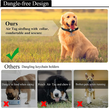 Reflective AirTag Dog Collar; ivienx Apple Air Tag Heavy Duty Dog Collar [Wide] Padded Pet Collar with AirTag Case Holder Accessories for Small Medium Large Dogs