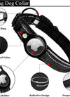 Reflective AirTag Dog Collar; ivienx Apple Air Tag Heavy Duty Dog Collar [Wide] Padded Pet Collar with AirTag Case Holder Accessories for Small Medium Large Dogs