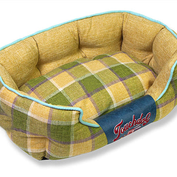 Touchdog 'Archi-Checked' Designer Plaid Oval Dog Bed