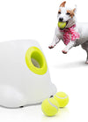 PUREVACY White Automatic Dog Ball Launcher Machine; Automatic Tennis Ball Thrower for Dogs 10.2 x 8.3 x 10.6; ABS Automatic Ball Launcher for Dogs; Pet Ball Launcher with 3 Tennis Balls
