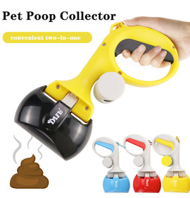 Pet Poop Picker Pick Up Excreta Cleaner Dog Pooper Scoopers Excrement Shovel Portable Pet Feces Clip with Garbage Bag Collector