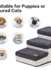 3 Tiers Foldable Dog Stairs; Pet Steps for Small to Medium Dogs; Dog Ladder Storage Stepper for Bed Sofa Couch