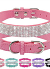 Dog Collar Crystal Glitter Rhinestone Pet Collars Zinc Alloy Buckle Collar For Small Medium Dogs Cats Chihuahua Pug Dog Collar