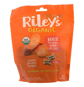 Riley's Organics Organic Dog Treats, Sweet Potato Recipe, Small - Case of 6 - 5 OZ