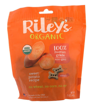 Riley's Organics Organic Dog Treats, Sweet Potato Recipe, Small - Case of 6 - 5 OZ