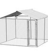 10ft x 10ft x 6ft Large Chain Link Outdoor Dog Play Pen House with Cover