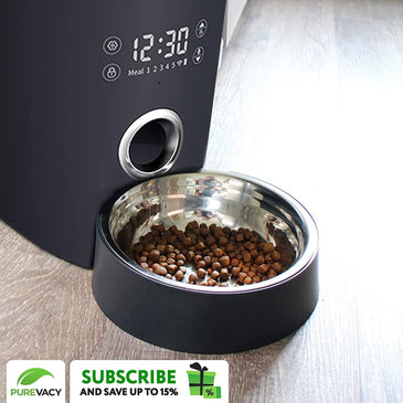 PUREVACY Automatic Pet Feeder with Programmable Meals and Portions. 6L Auto Dry Food Dispenser with App Control; WiFi Enable; 10s Voice Recorder & Dual Power Supply for Cats; Dogs and Small Pets