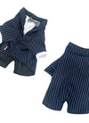 Pet clothes Big dog striped bow tie suit Dog clothes Pet supplies